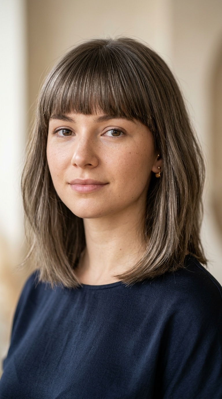 Shoulder-Grazing Lob with Blunt Fringe