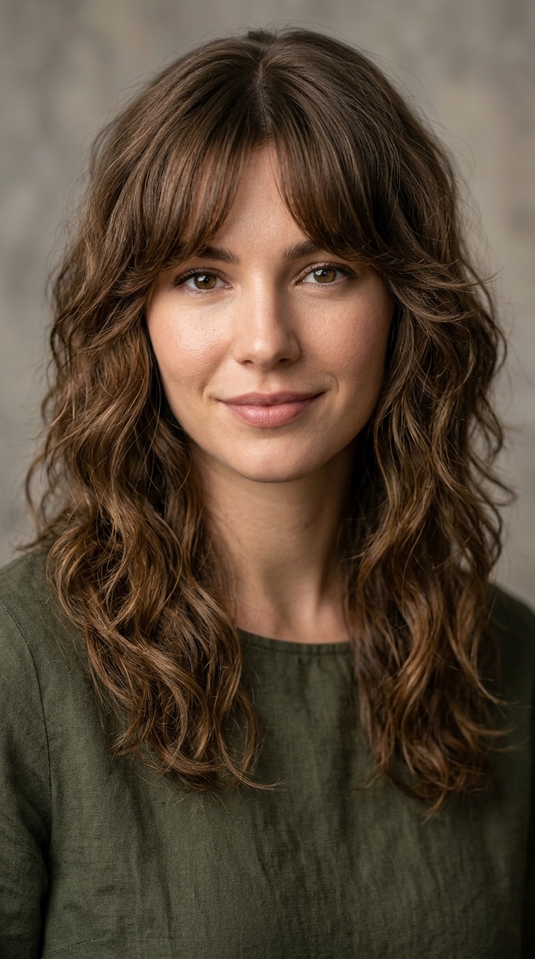 Shoulder-Length Bottleneck Bangs