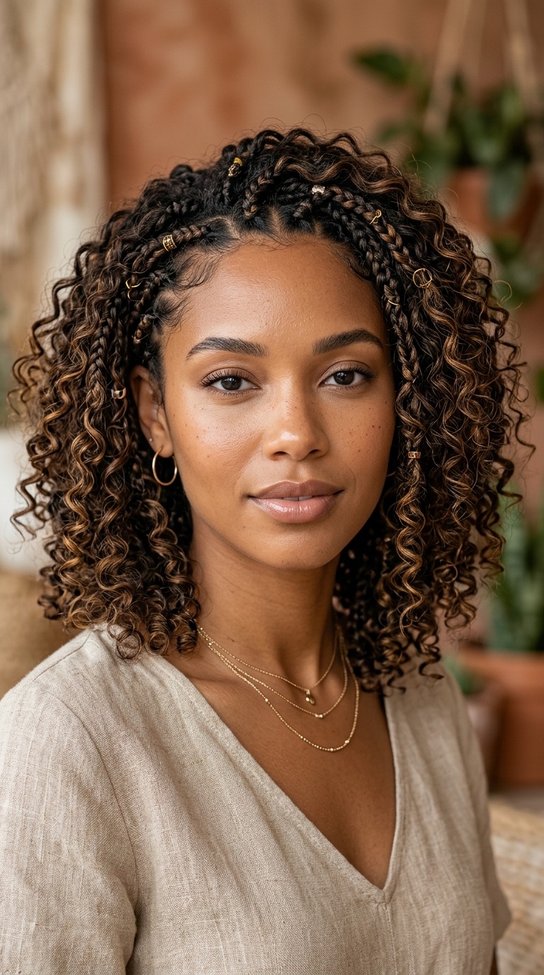 Shoulder-Length Curly Goddess Bob