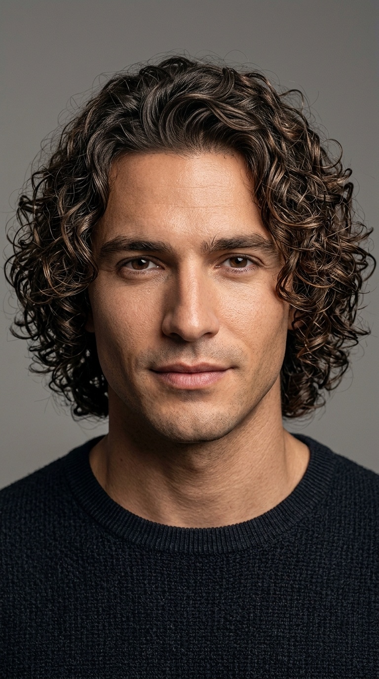 Shoulder-Length Curly Layers