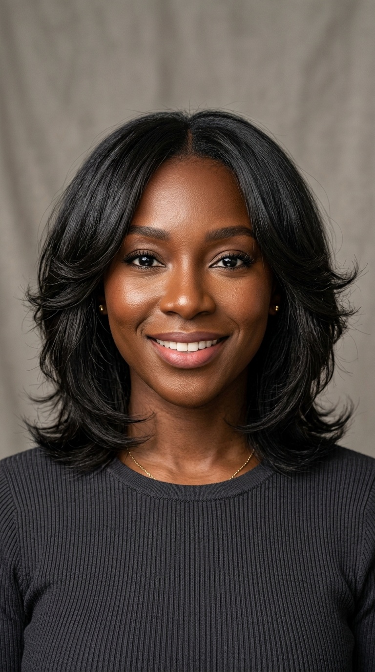 Shoulder-Length Feathered Bob