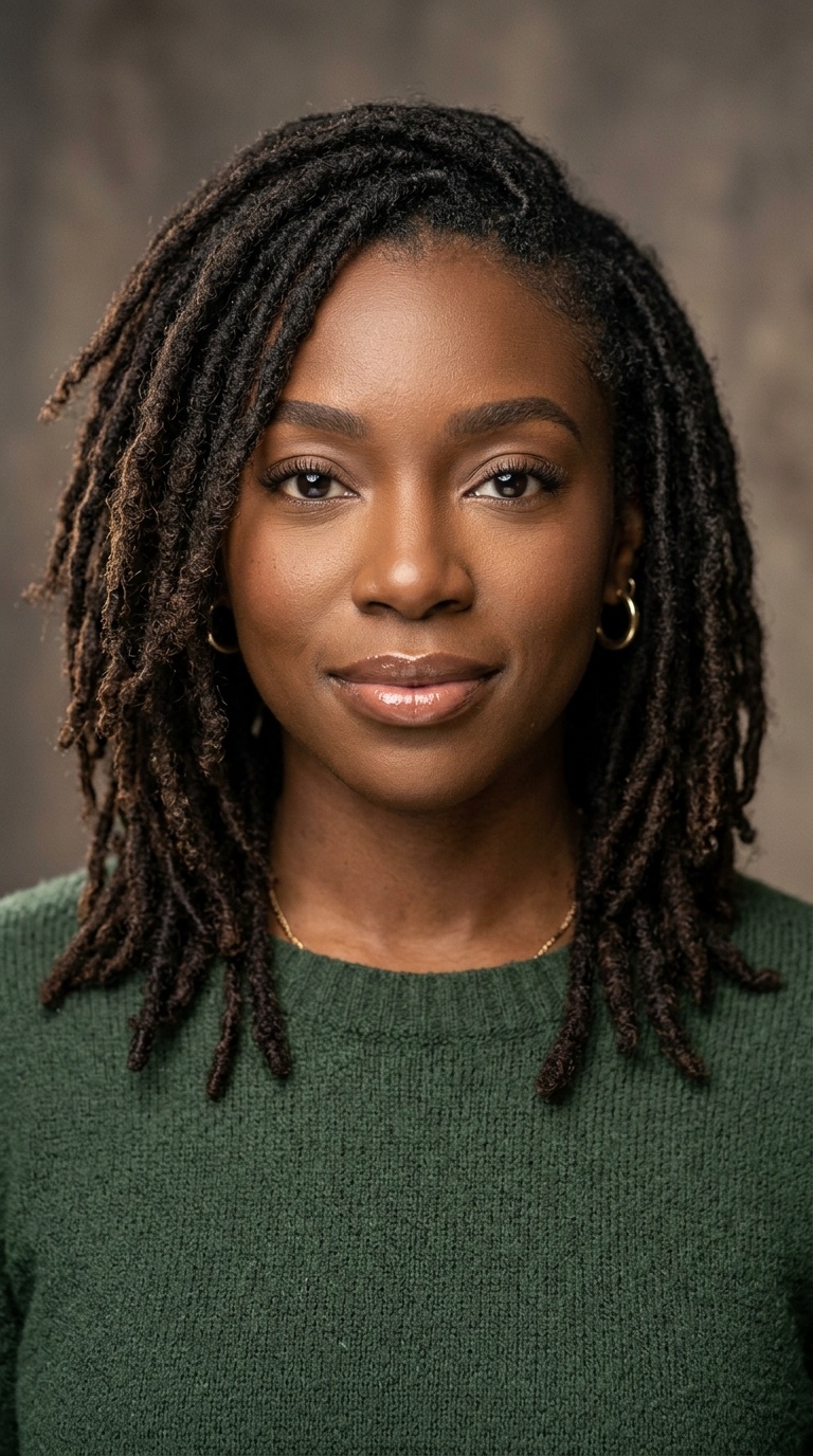 Shoulder-Length Layered Locs