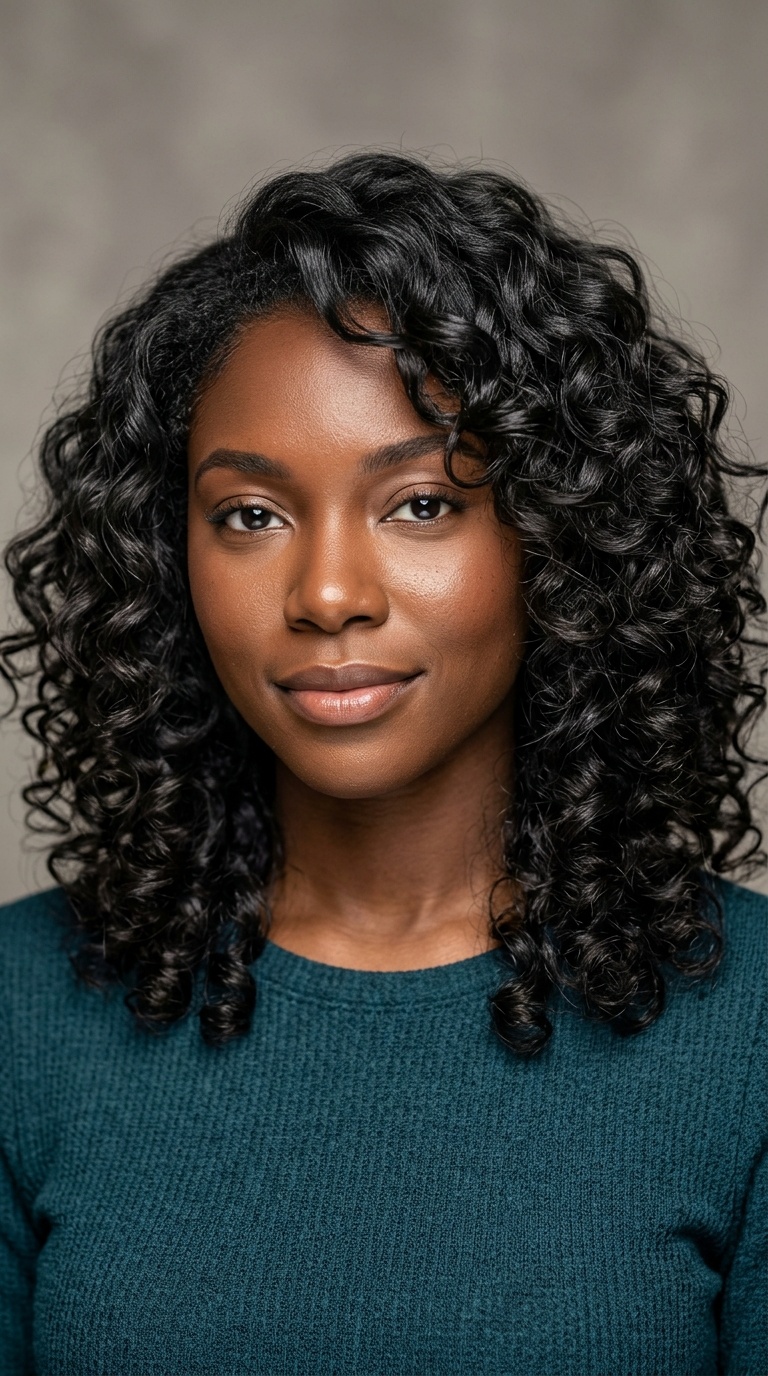 Shoulder-Length Layered Perm