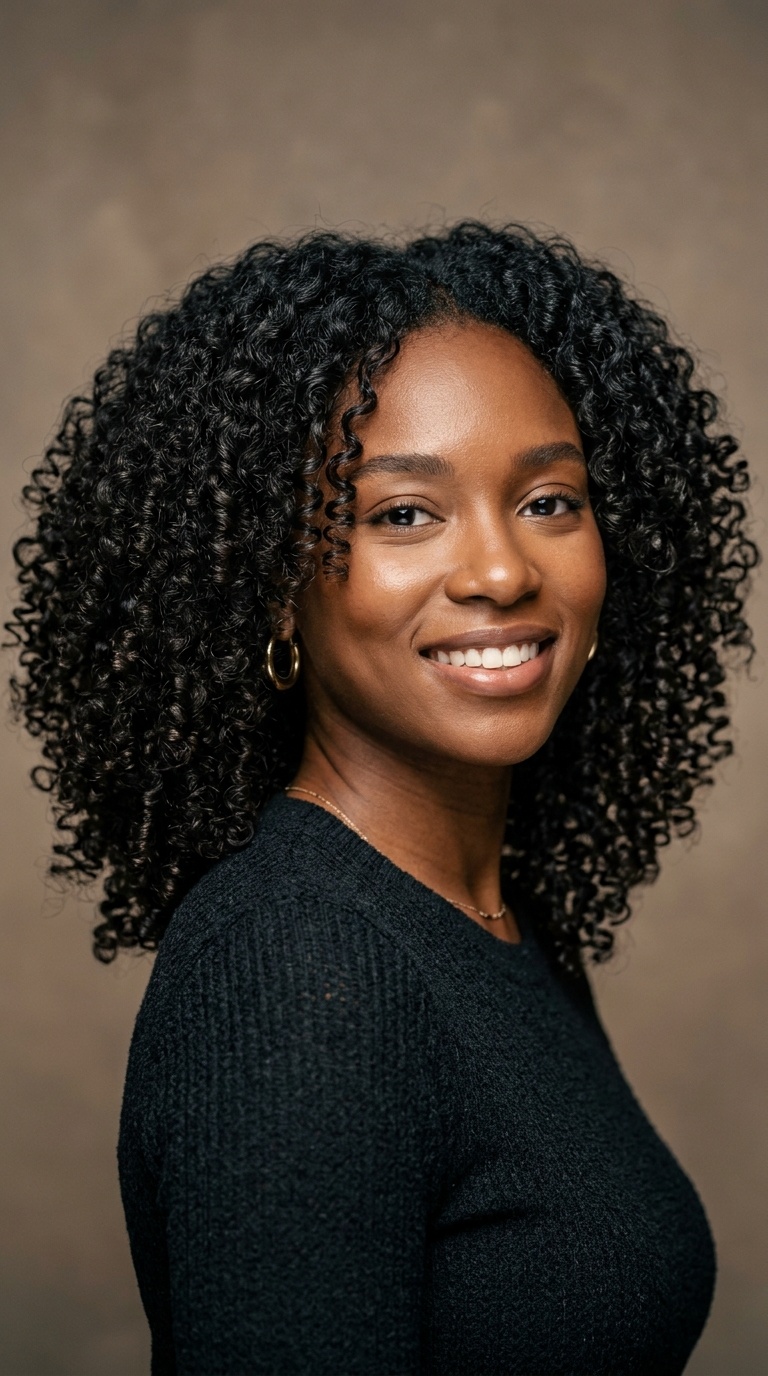 Shoulder-Length Layered Ringlets