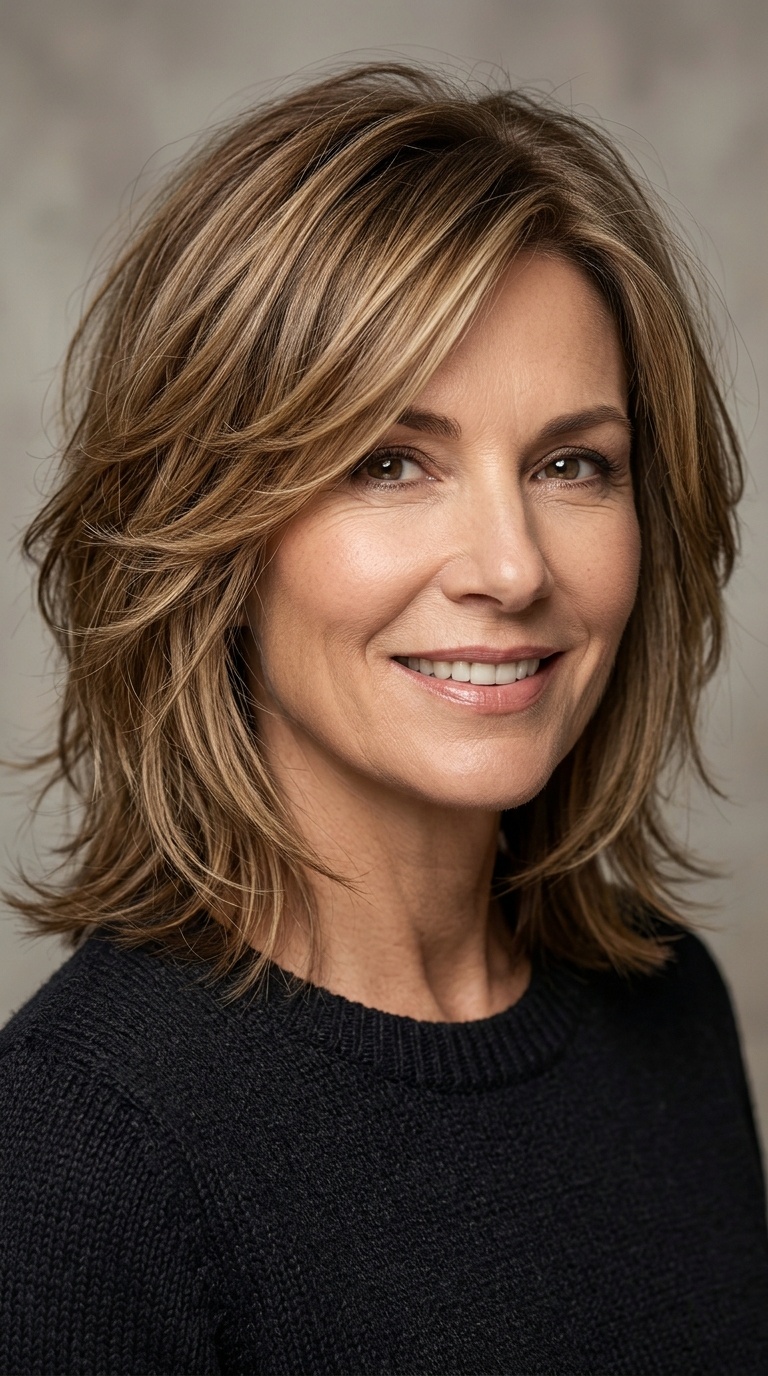 Shoulder-Length Layered Shag