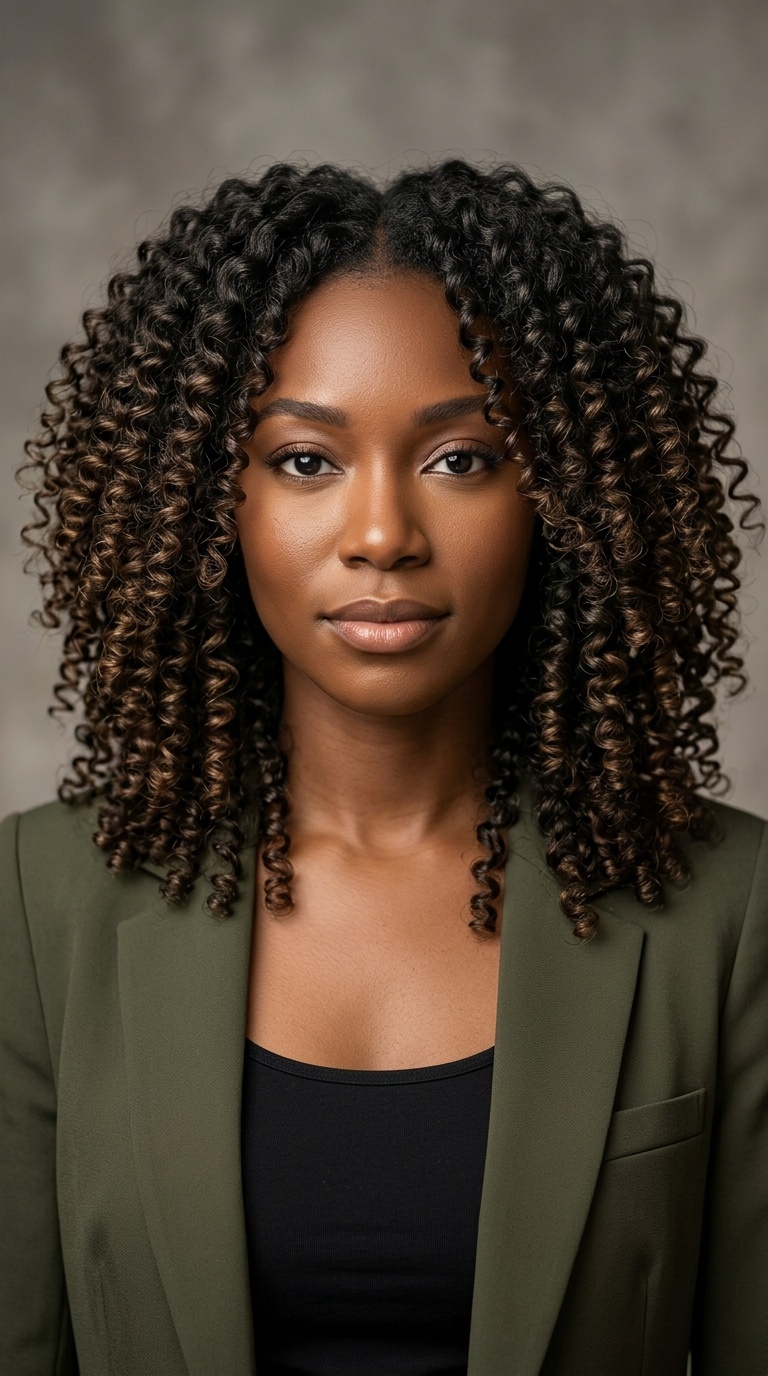 Shoulder-Length Layered Spiral Coils