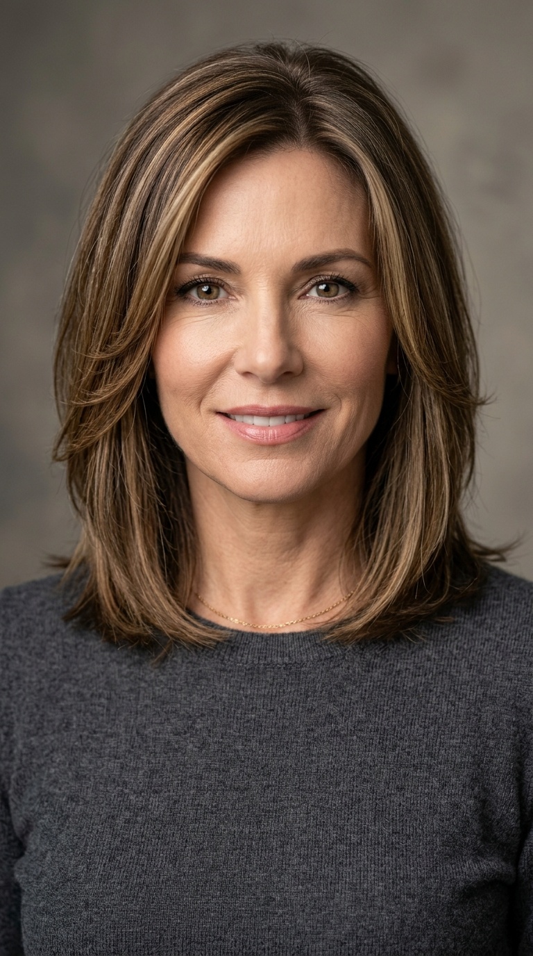 Shoulder-Length Lob with Face-Framing Layers