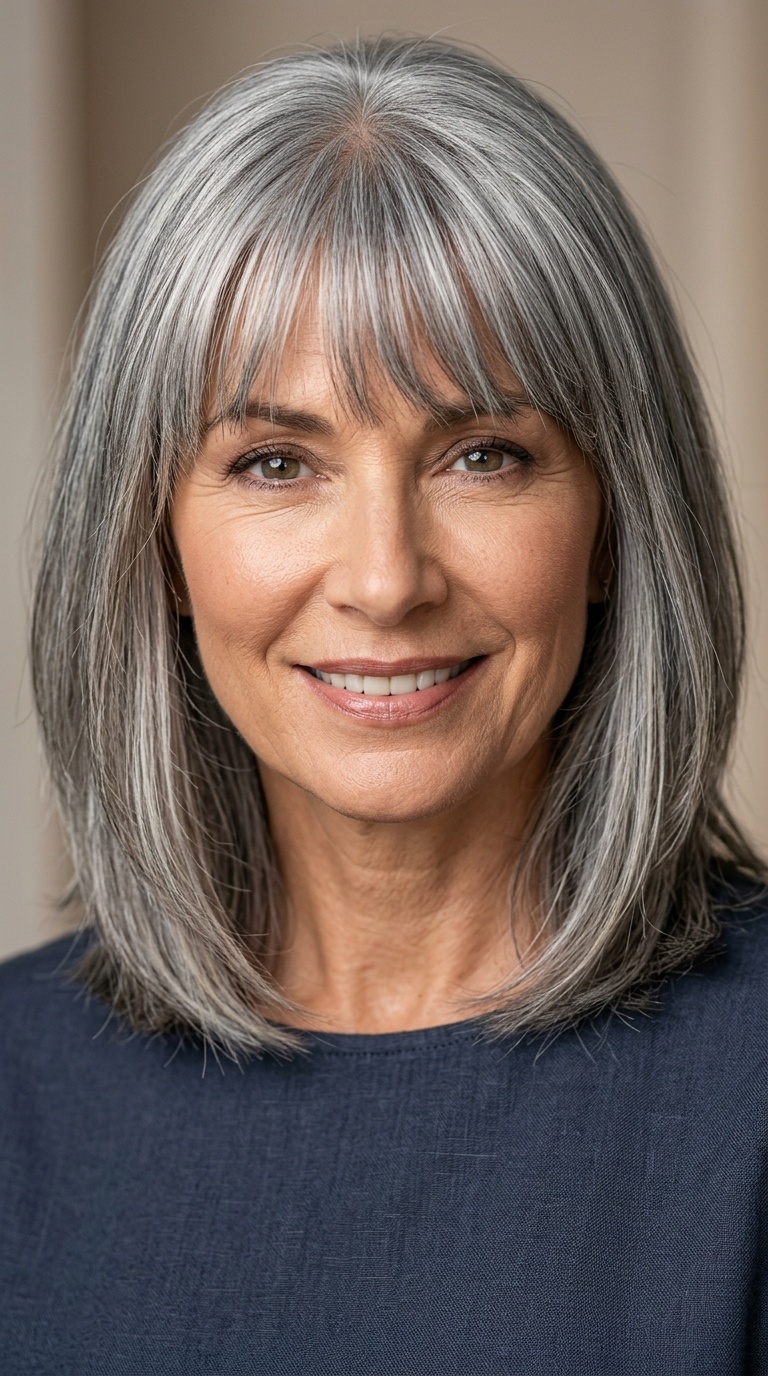 Shoulder-Length Lob with Fringe