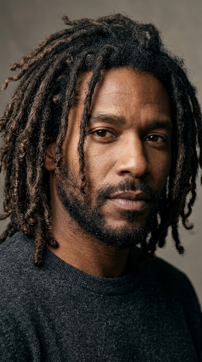 Shoulder-Length Messy Locs