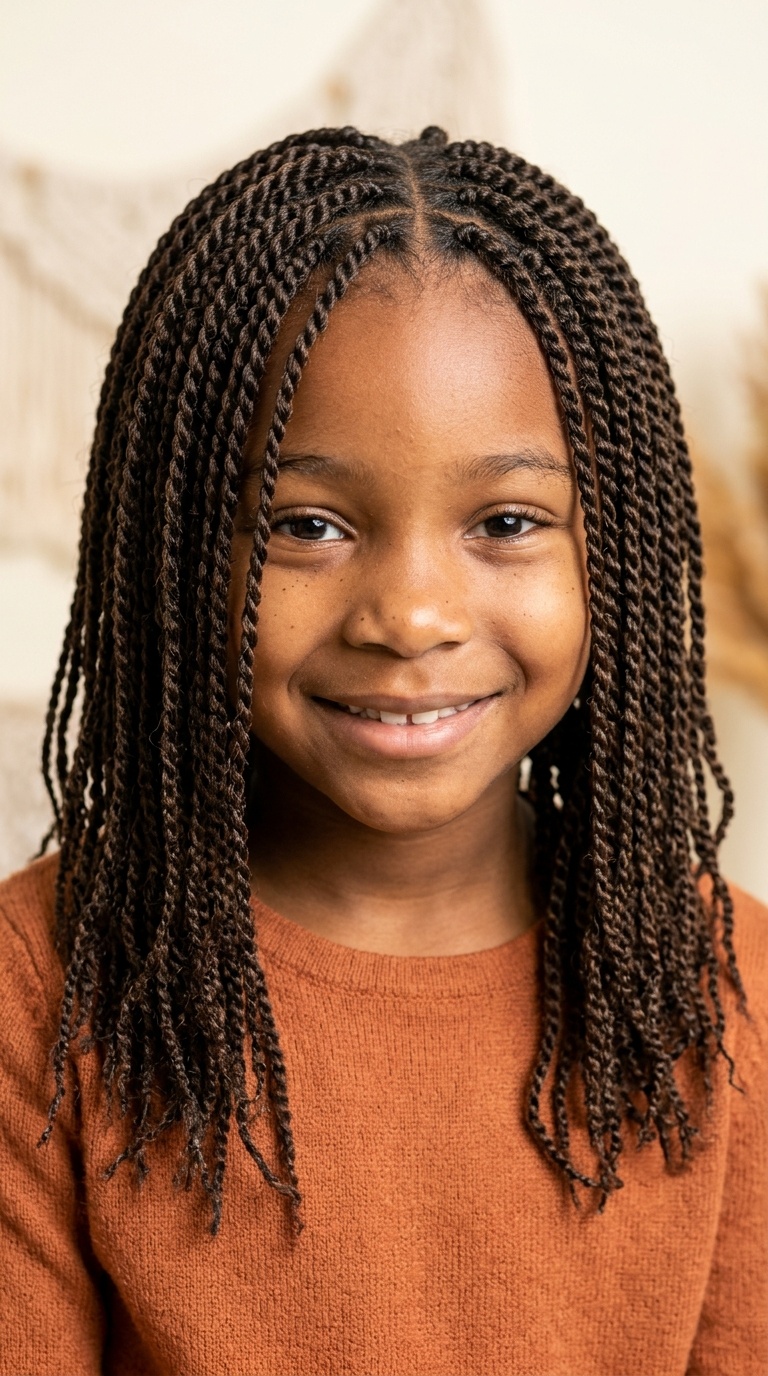 Shoulder-Length Senegalese Twists