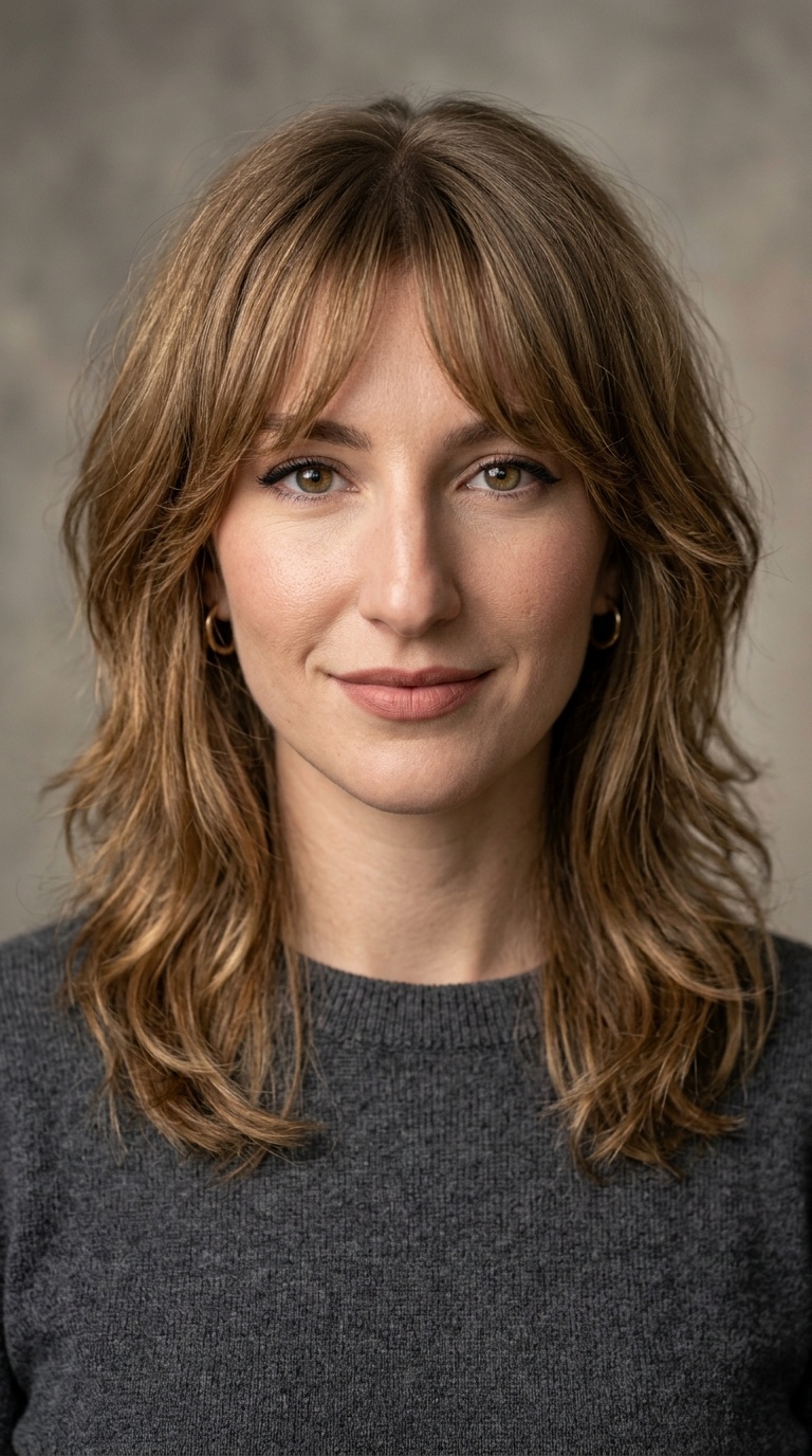 Shoulder-Length Shag with Bottleneck Fringe