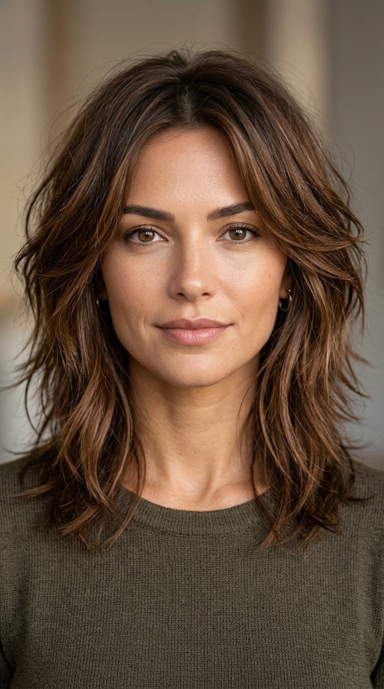 Shoulder-Length Textured Shag