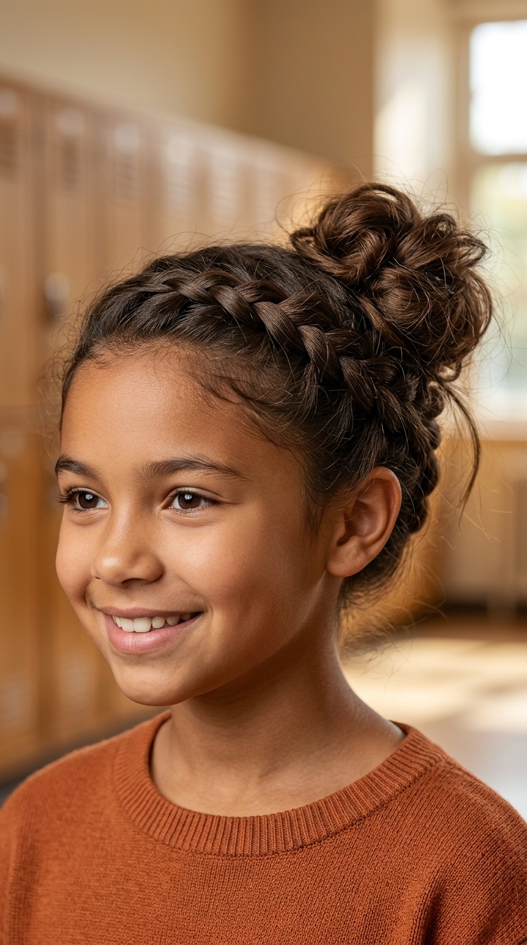 Side Braid into a Messy Bun
