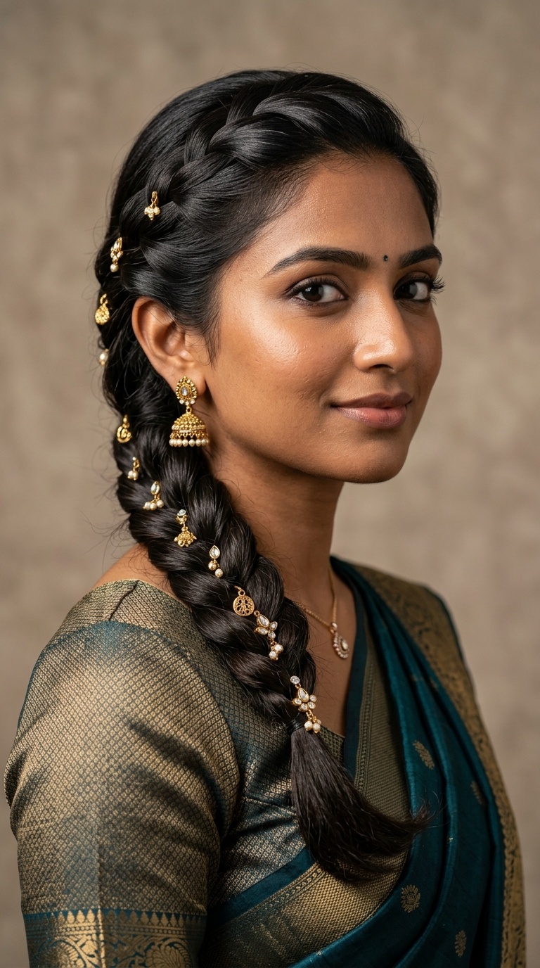 Side Braid with Charms