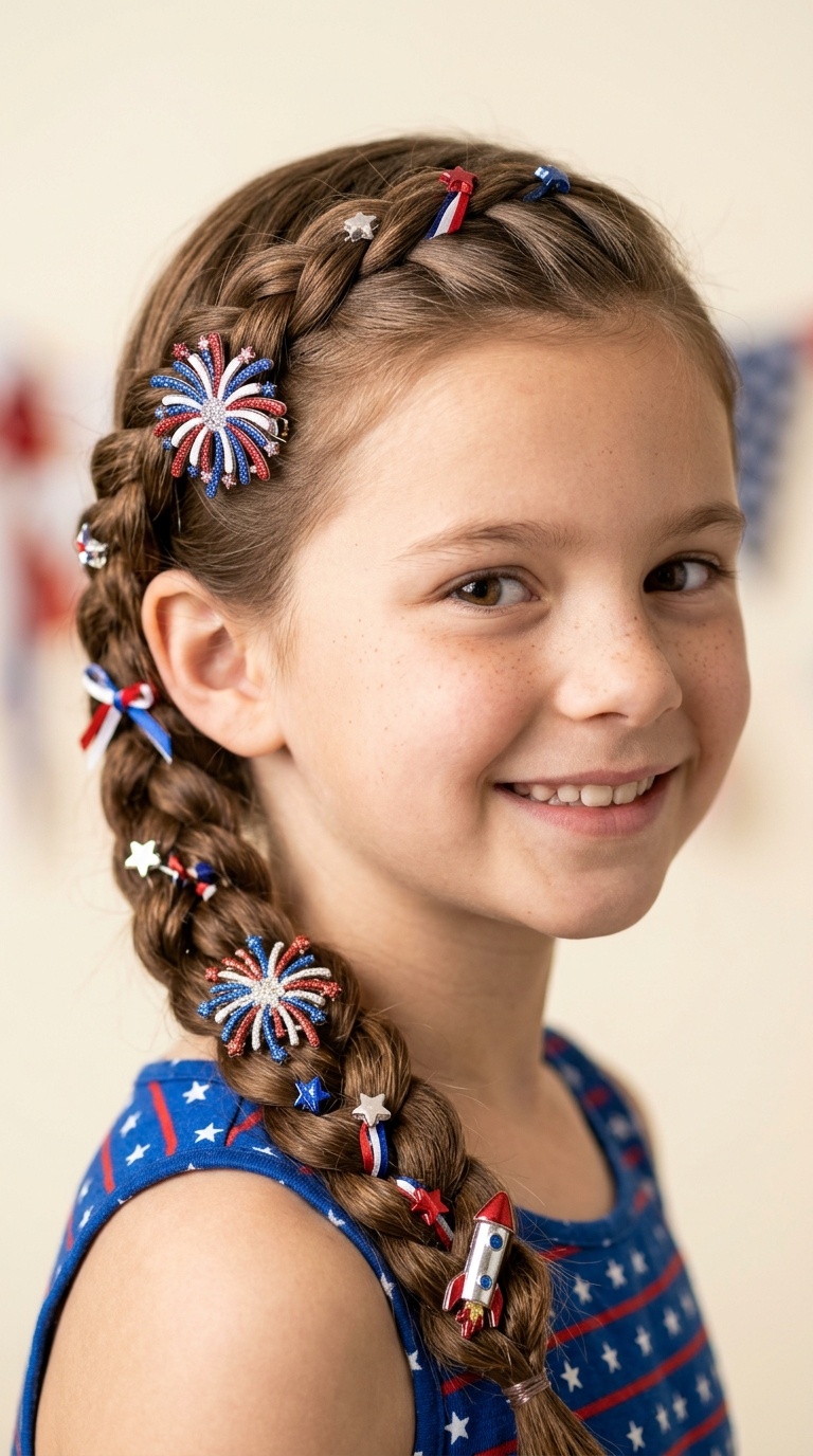 Side Braid with Firework Clips