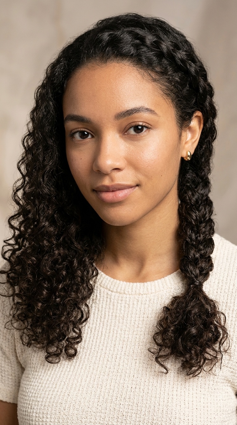 Side Braid with Loose Curls