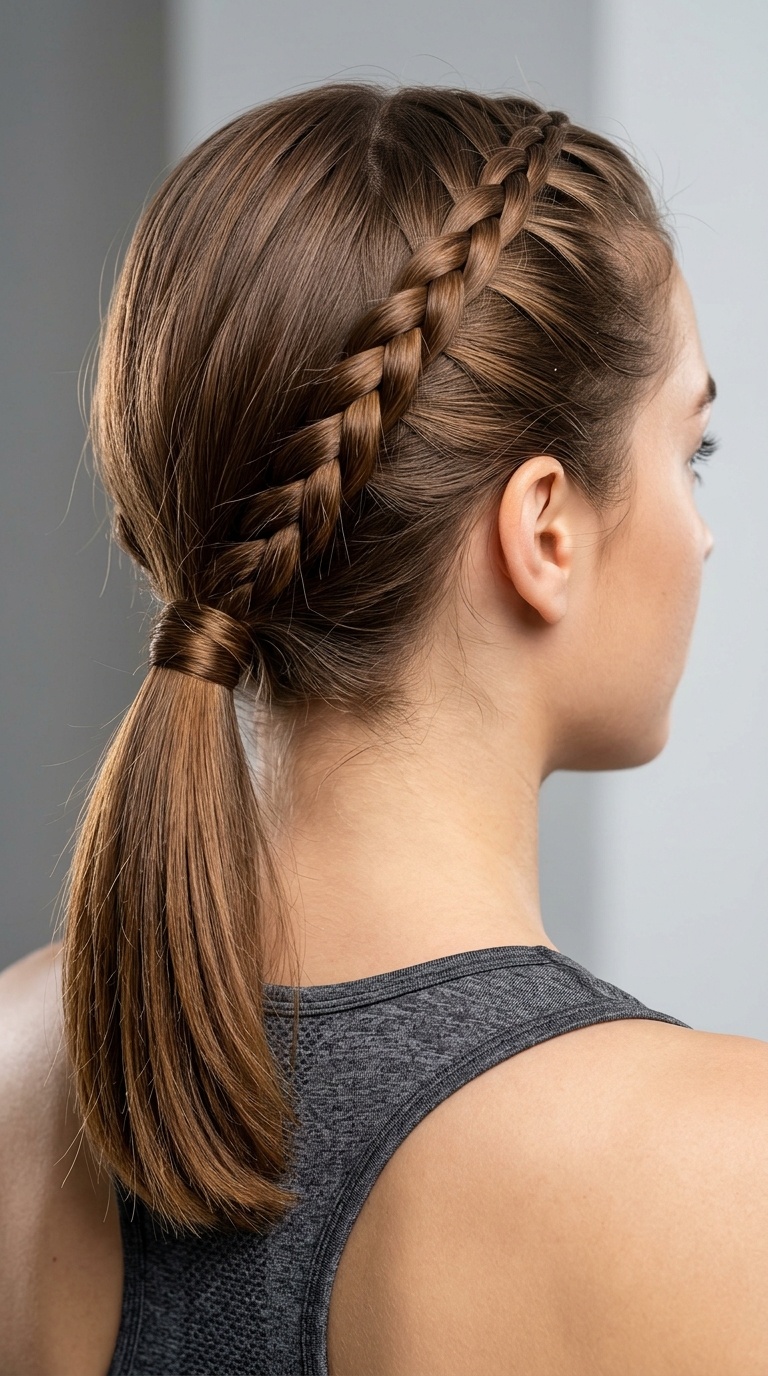 Side Braid with Low Pony