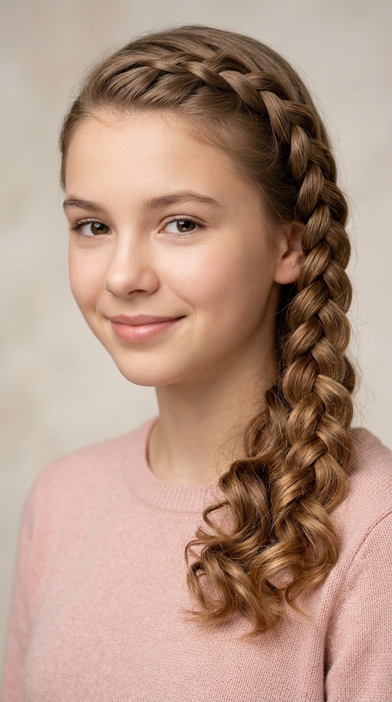 Side-Braid with Soft Curls