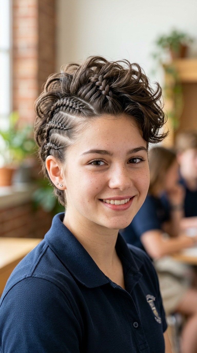 Side Braided Mohawk Effect