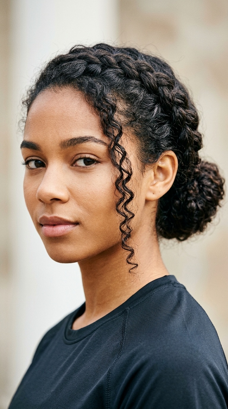 Side Dutch Braid into a Bun