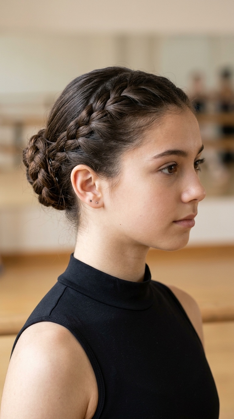 Side French Braid into a Bun