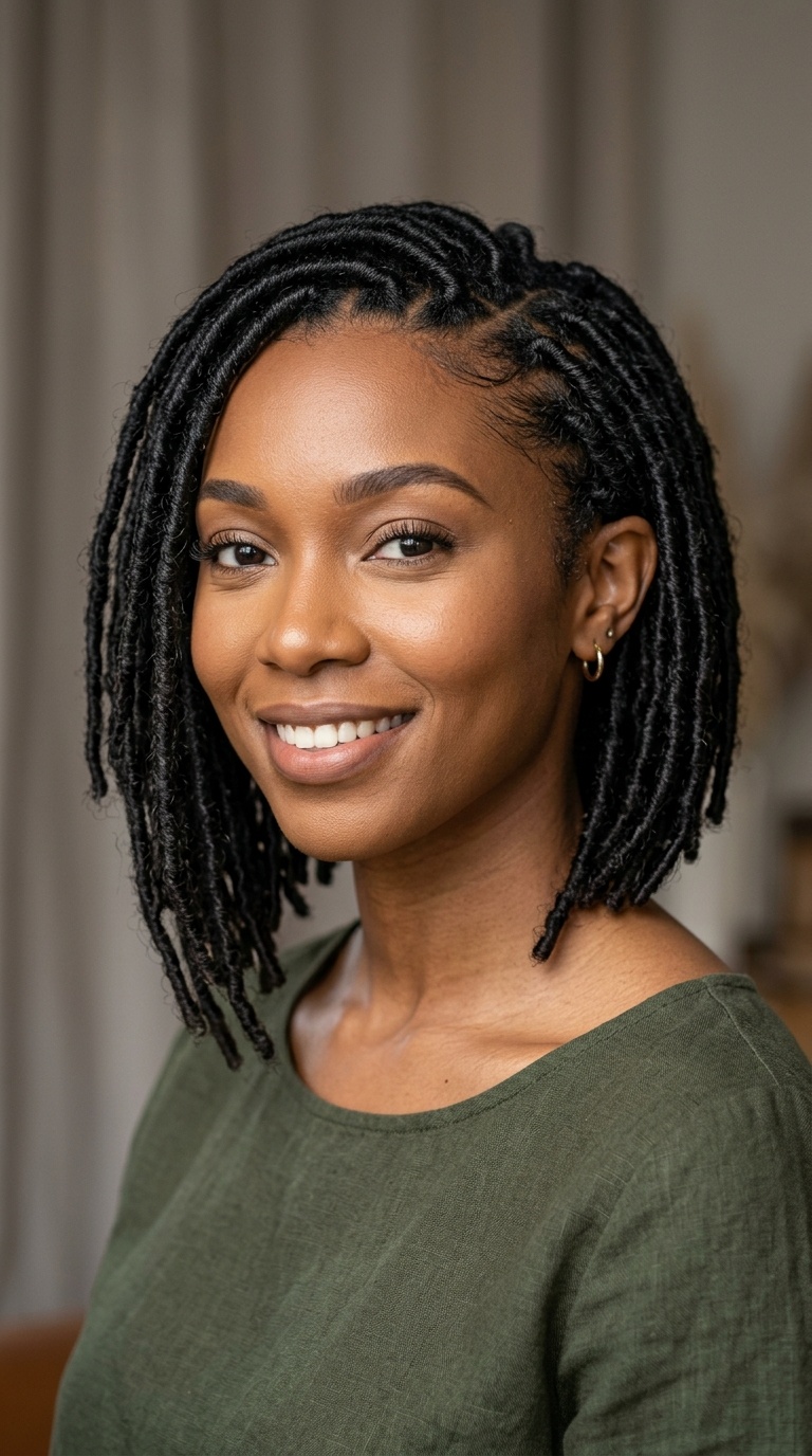 Side-Parted Asymmetrical Bob