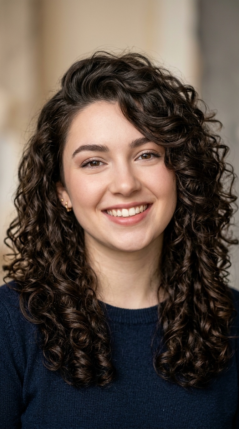 Side-Parted Bouncy Curls