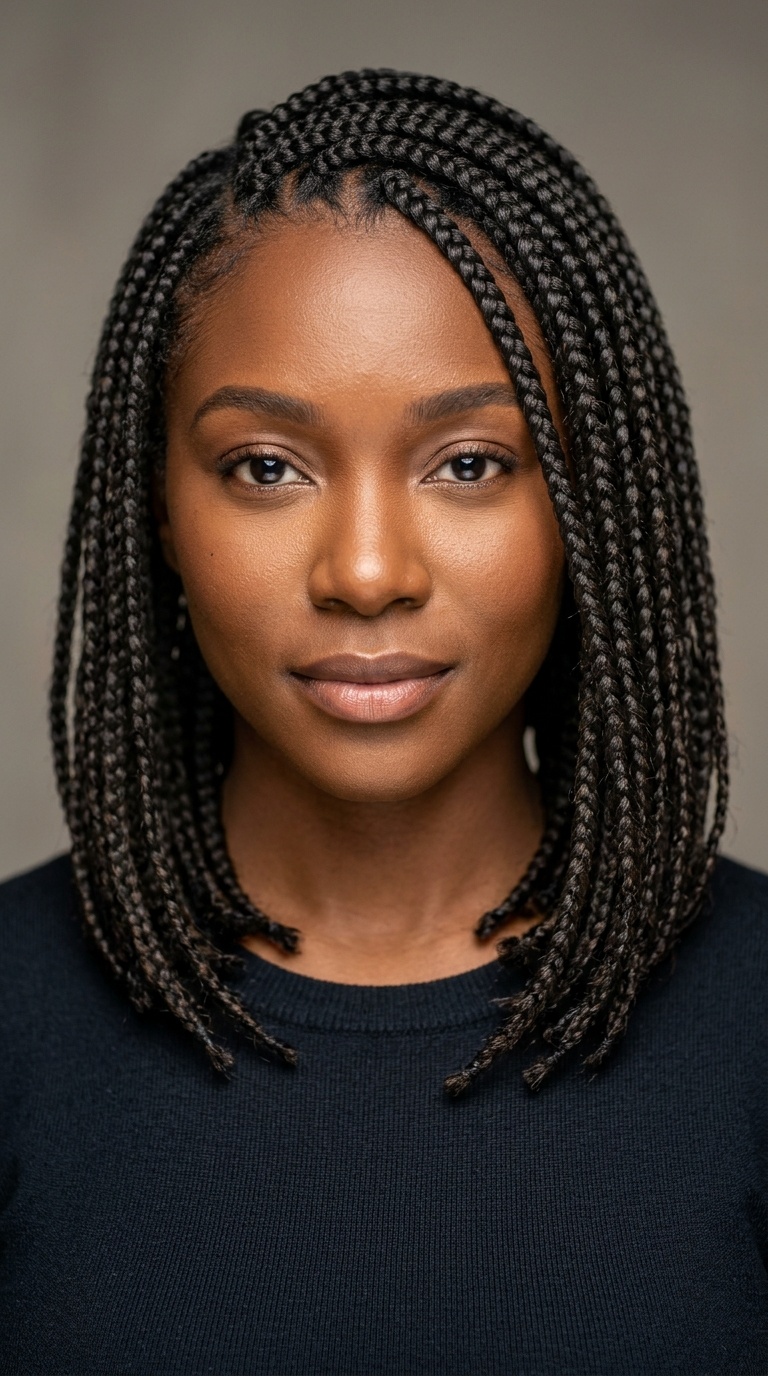 Side-Parted Braid Lob (Long Bob)