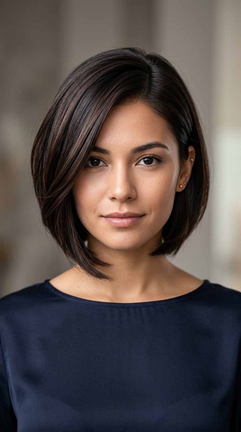 Side-Parted Inverted Bob