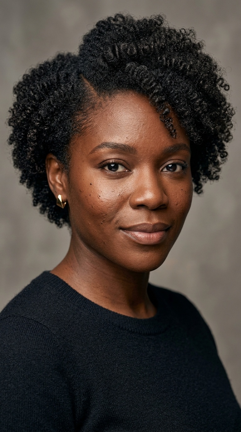 Side-Parted Mini Fro