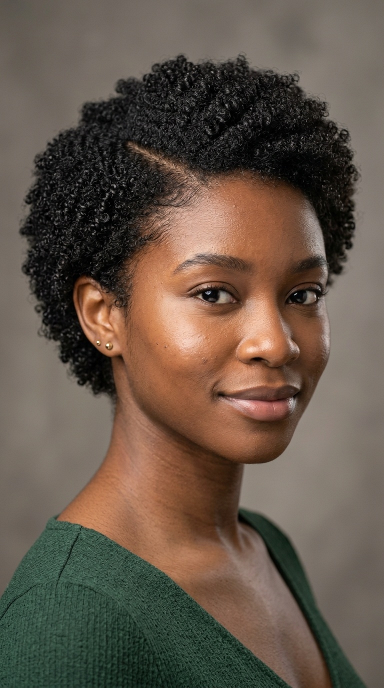 Side-Parted Mini Fro