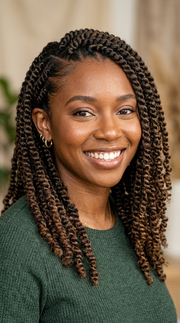 Side-Parted Passion Twists