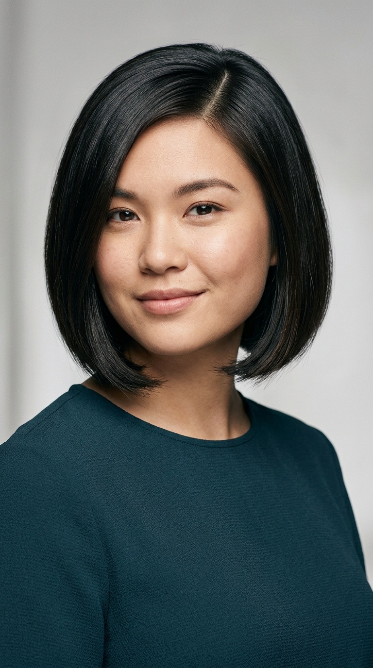 Side-Parted Sleek Bob