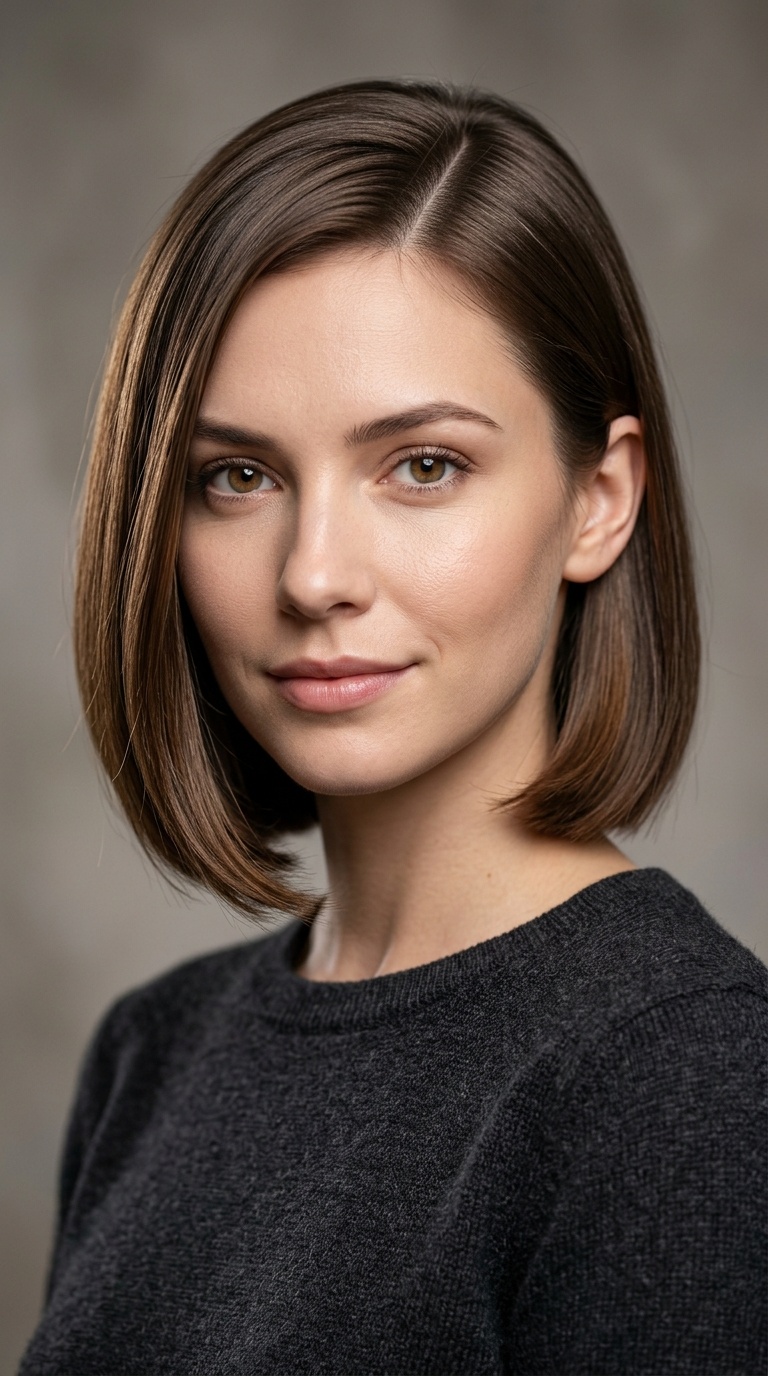 Side-Parted Sleek Bob