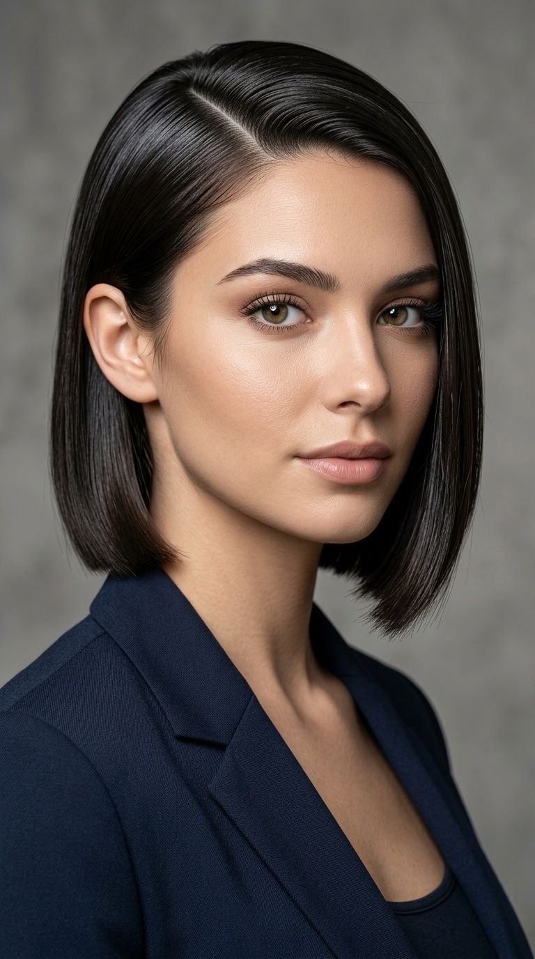 Side-Parted Sleek Bob