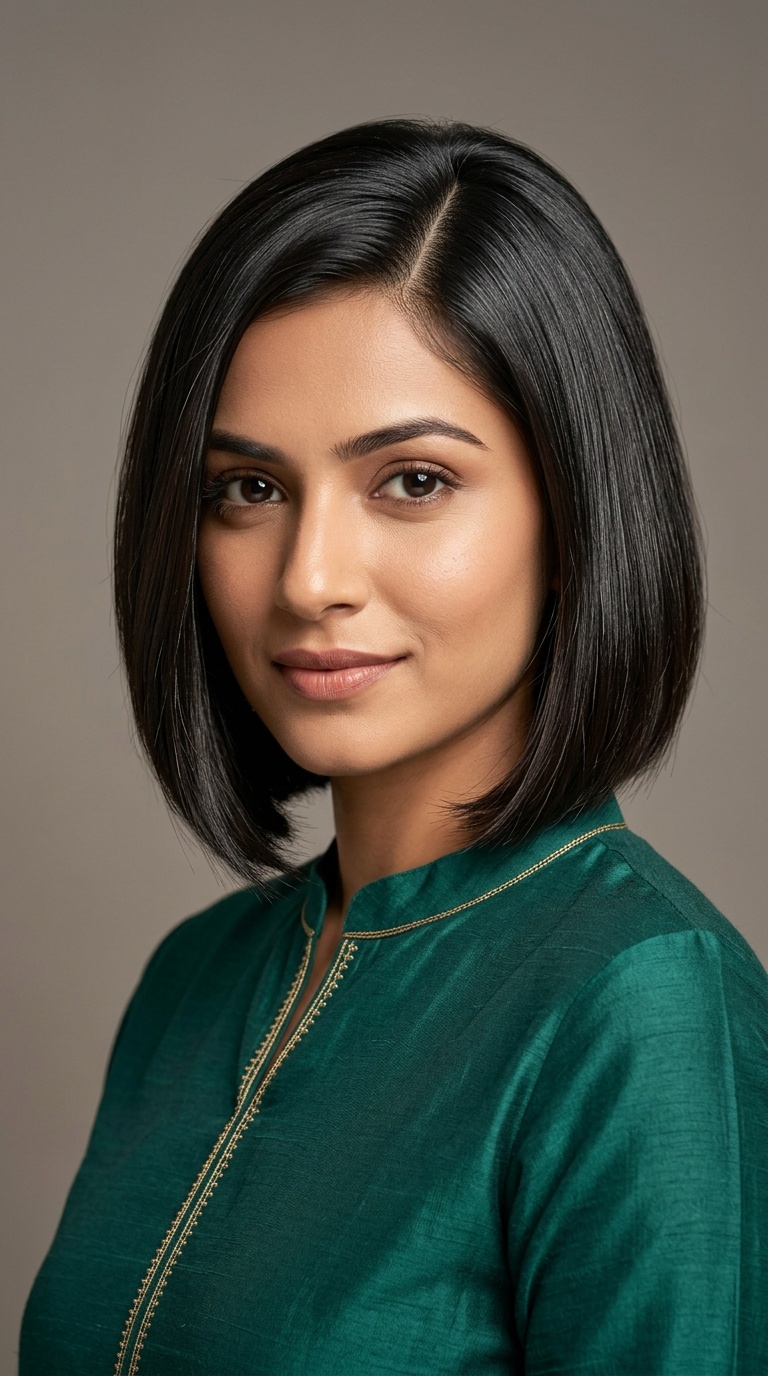 Side-Parted Sleek Bob