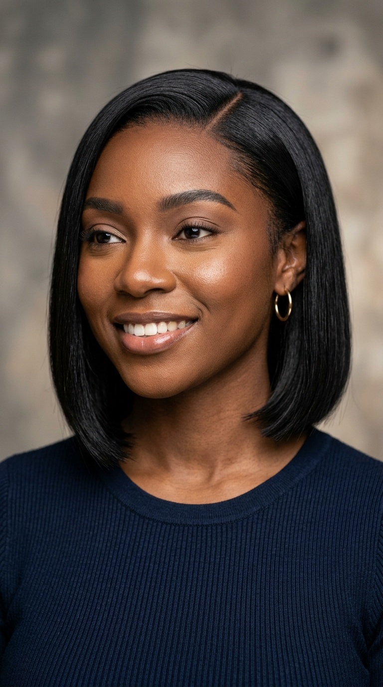 Side-Parted Sleek Bob