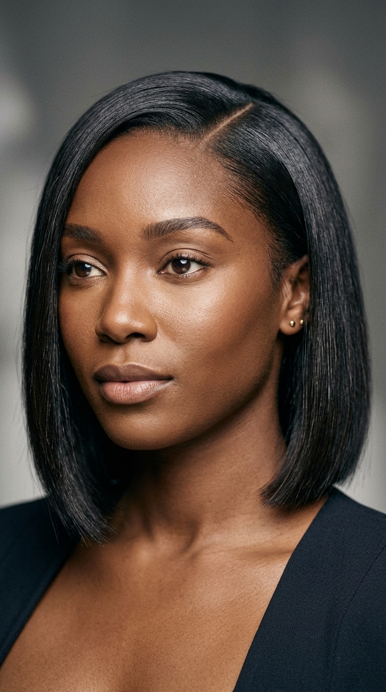Side-Parted Sleek Bob