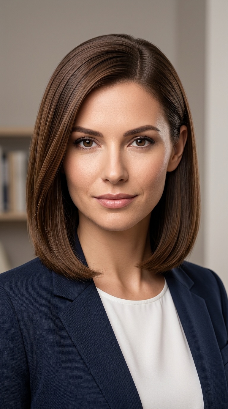 Side-Parted Smooth Look