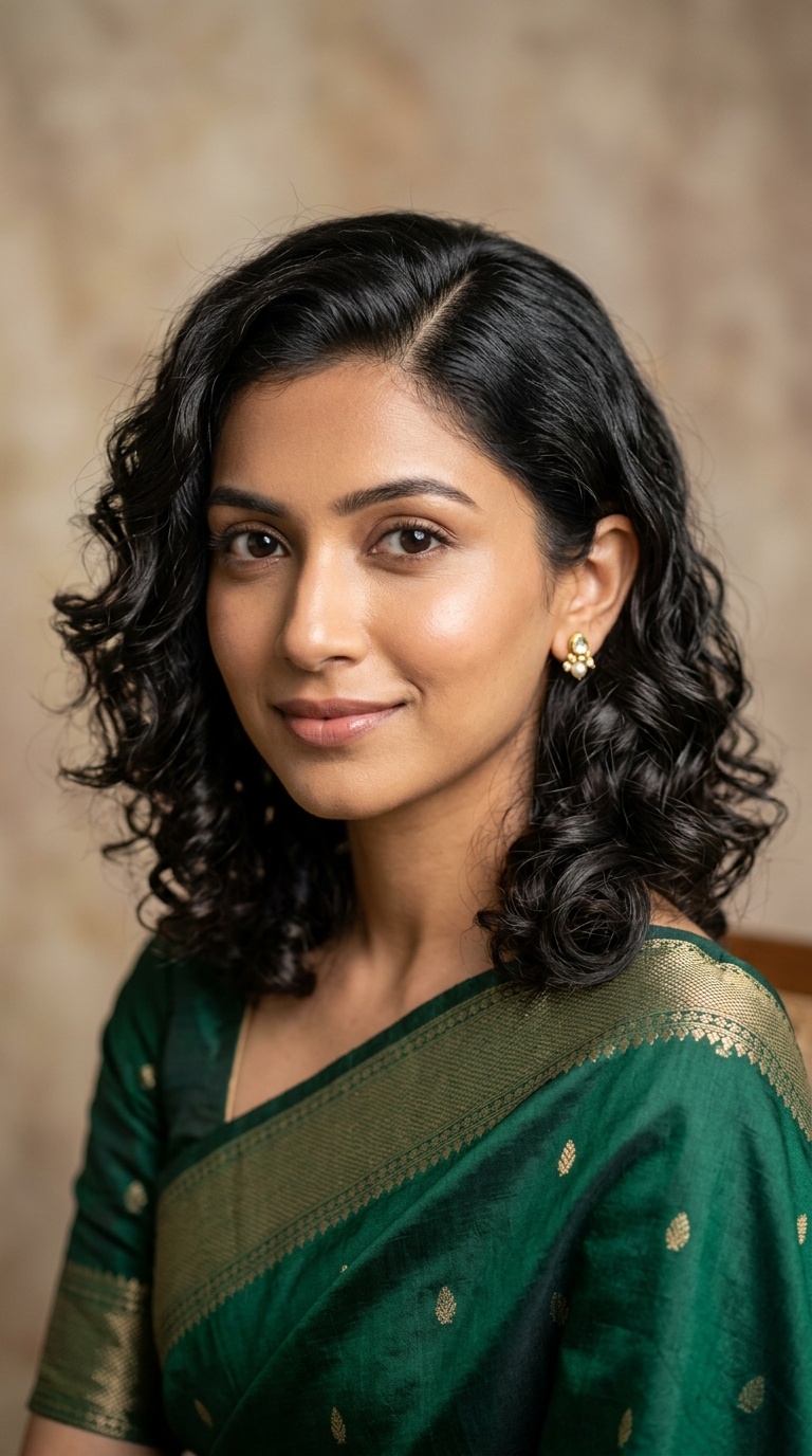 Side-Parted Soft Curls