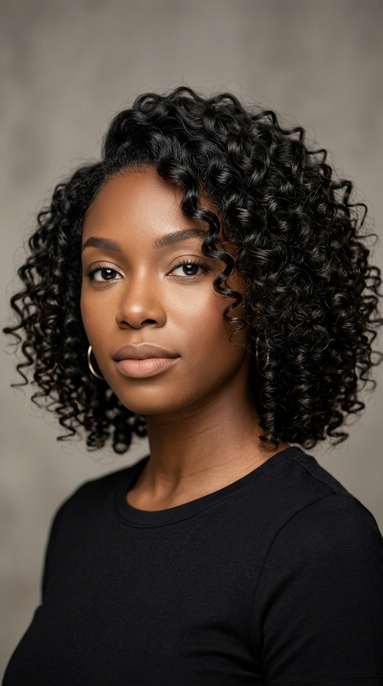 Side-Parted Spiral Perm