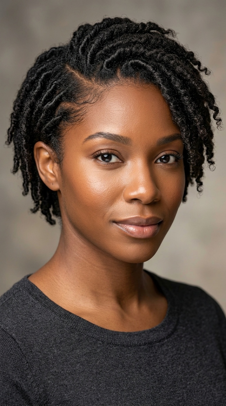 Side-Parted Tapered Locs