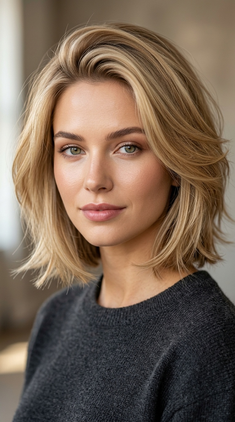 Side-Parted Voluminous Bob