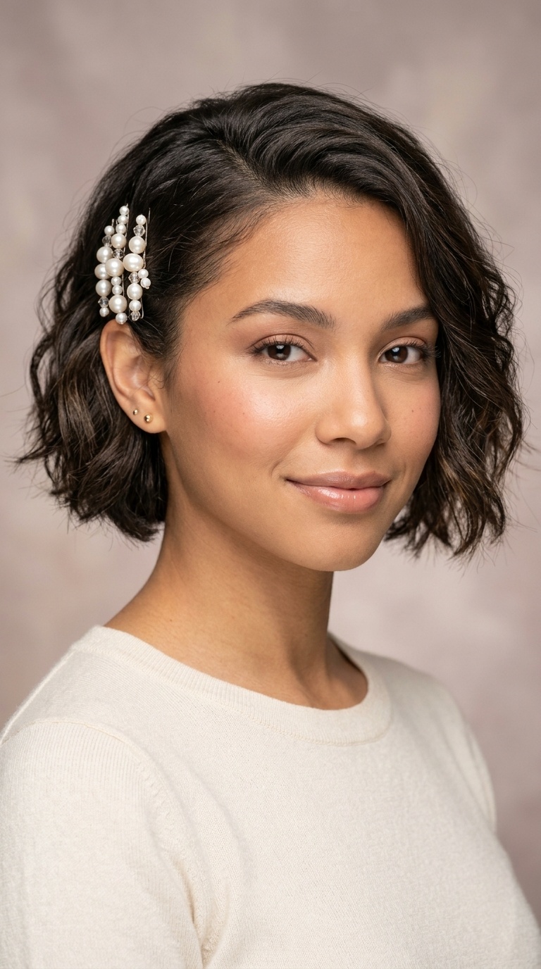 Side-Pinned Pearl Accents