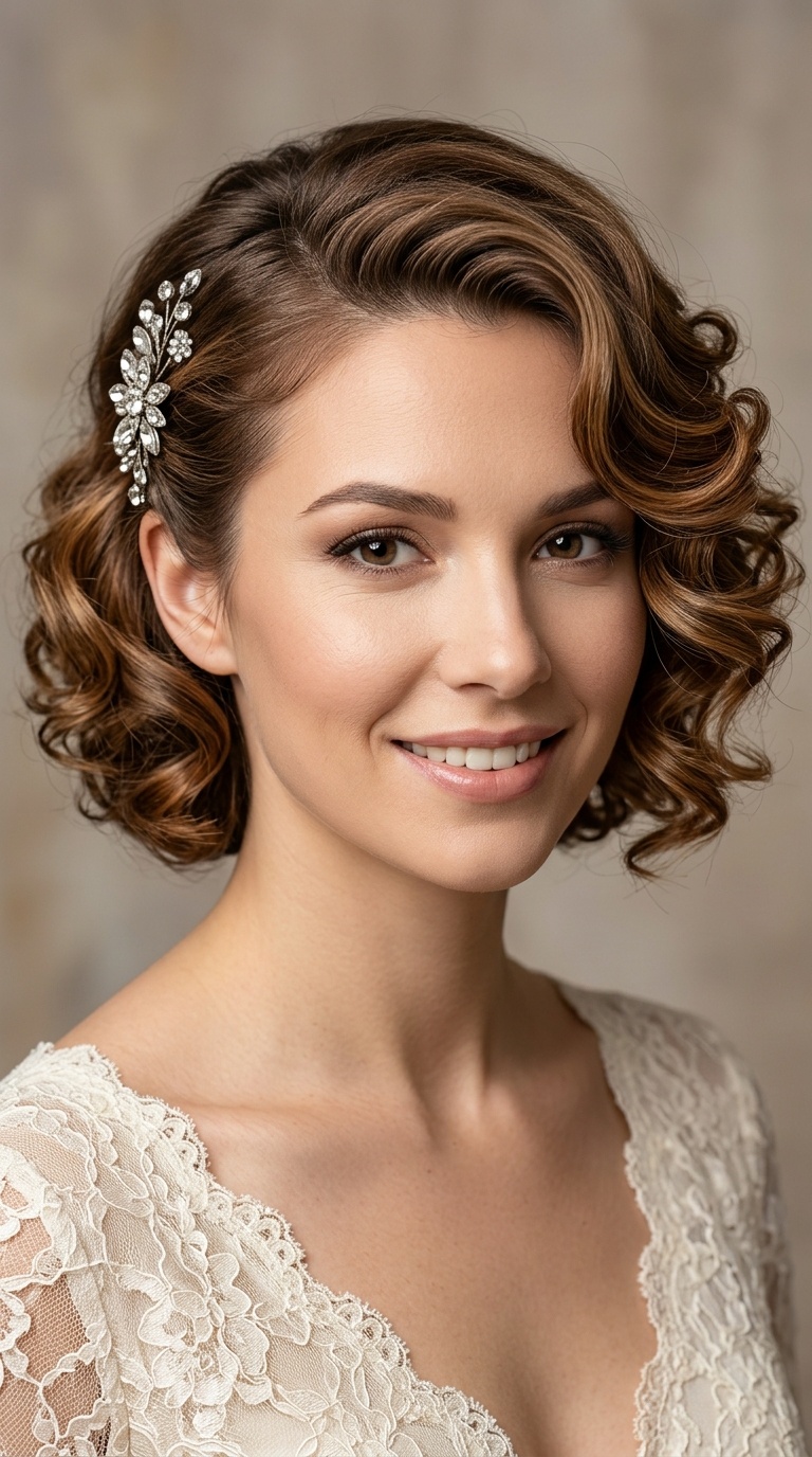Side-Pinned Vintage Curls