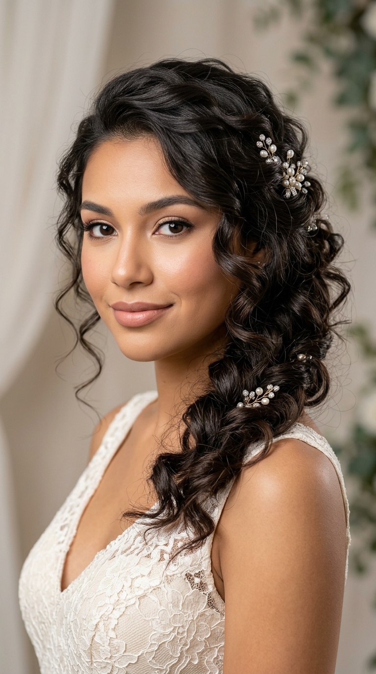 Side-Pinned Voluminous Curls
