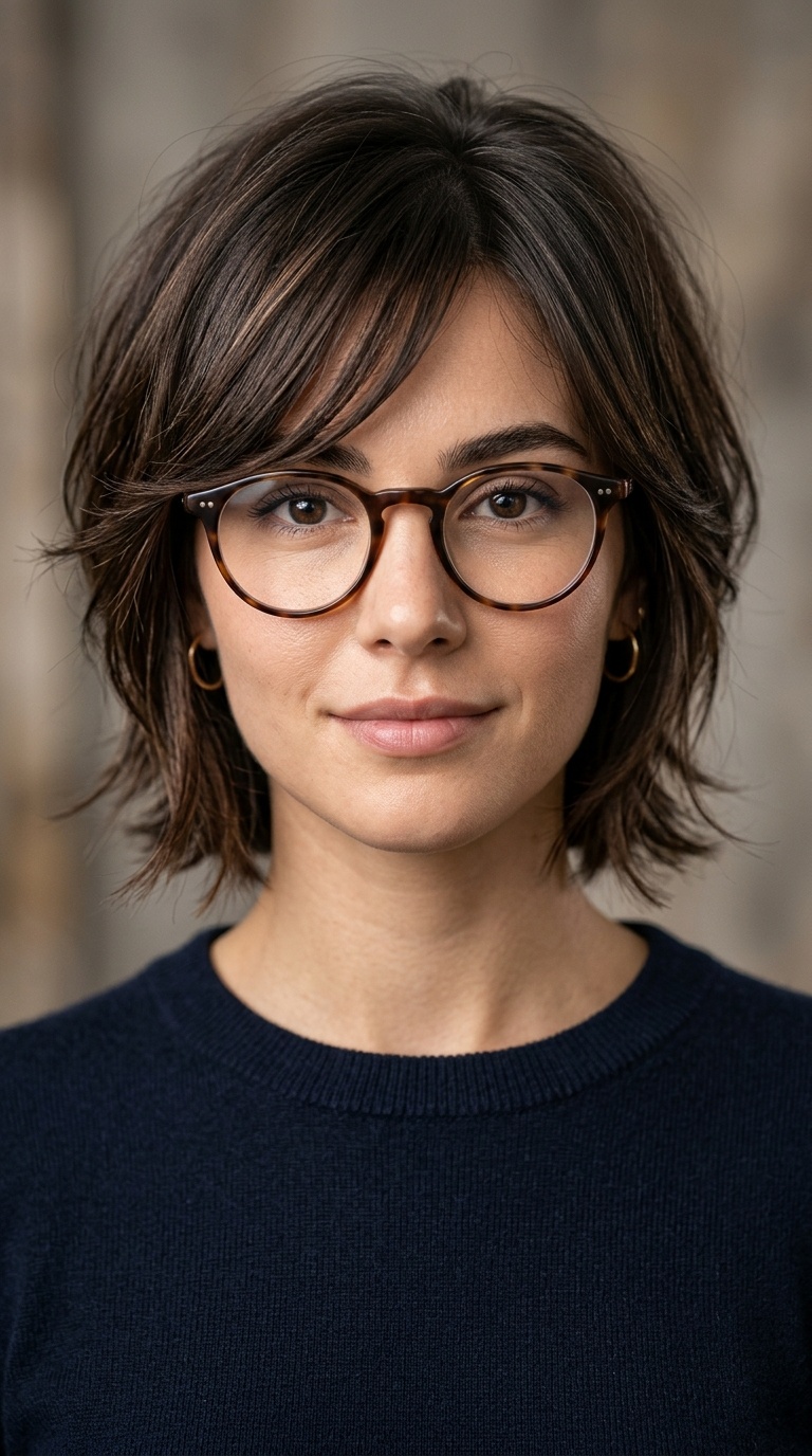 Side-Swept Bangs and Choppy Face-Framing