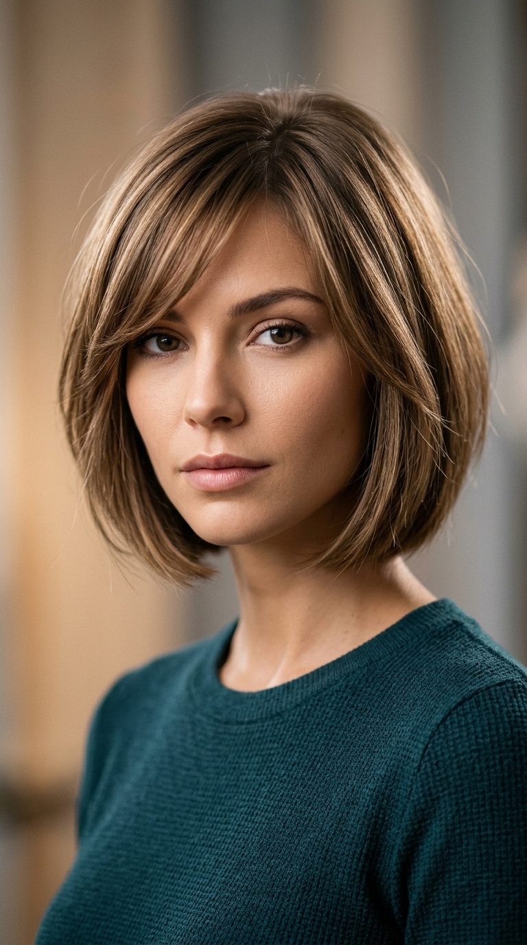 Side-Swept Bangs Bob