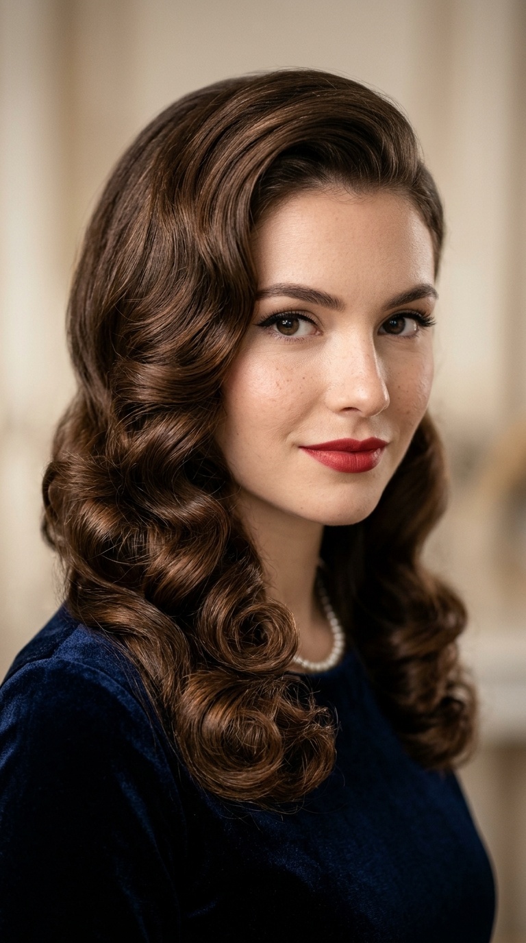 Side-Swept Barrel Curls