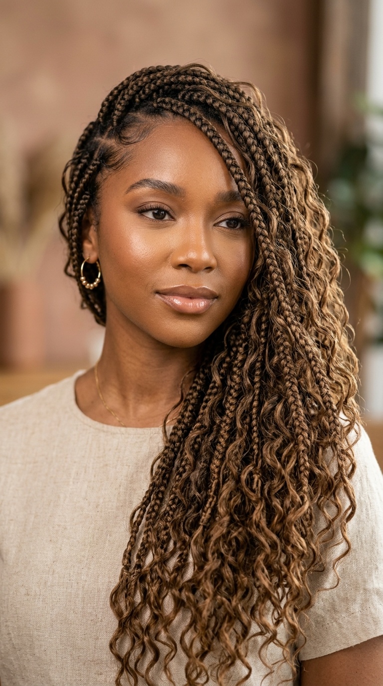 Side-Swept Boho Goddess Braids